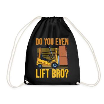 Lift Bro Forklift Driver Operator Warehouse - Drawstring Bag - black - Front