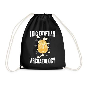 Dig Egyptian Archaeology Archaeologist Expert - Drawstring Bag - black - Front