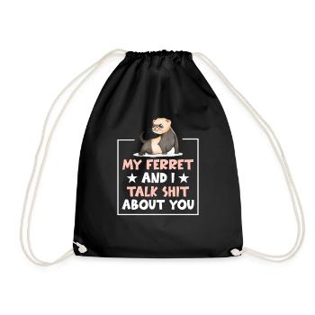 Ferret Slender Weasel Ferret - Drawstring Bag - black - Front