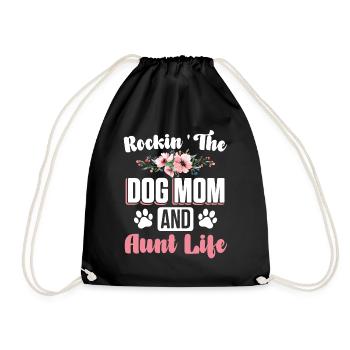 Puppy Paw Dog Pet Dog Mother Aunt Life - Drawstring Bag - black - Front