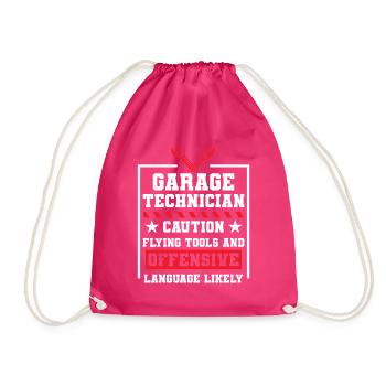 Garage Automechaniker - Turnbeutel - Fuchsia - Vorne