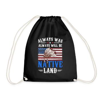US Flag Native Americans First Americans - Drawstring Bag - black - Front