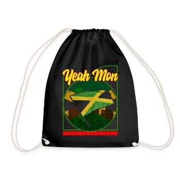 Chemise Jamaïque, oui Mon Jamaican Flag Design Tee, - Sac de sport léger - noir - Devant