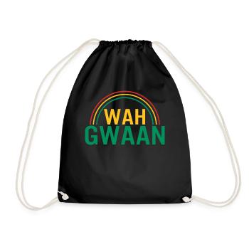 Chemise Jamaïque, Wah Gwaan Rasta Reggae Colors Tee, - Sac de sport léger - noir - Devant