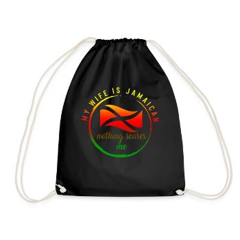 Chemise jamaïcaine, ma femme est un t-shirt drôle de drapeau jamaïcain - Sac de sport léger - noir - Devant