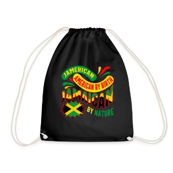 Chemise jamaïcaine, drapeau jamaïcain américain - Sac de sport léger - noir - Devant
