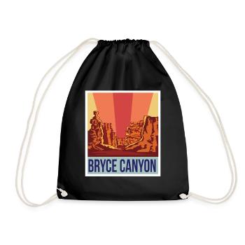 Bryce Canyon Retro National Park Souvenir Utah Rock - Drawstring Bag - black - Front
