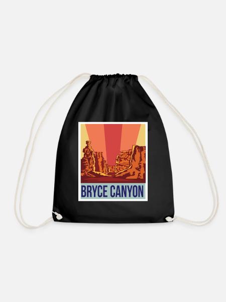 Bryce Canyon Retro Nationalpark Souvenir Utah Fels - Turnbeutel - Schwarz