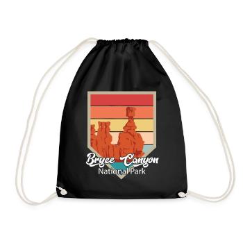 Bryce Canyon National Park Souvenir Utah Camping - Drawstring Bag - black - Front