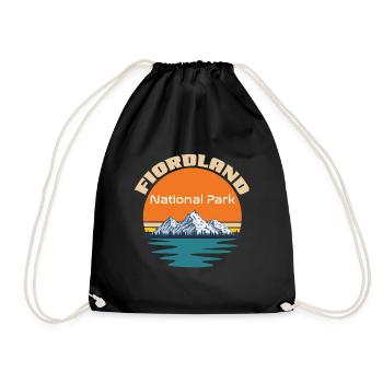 Fiordland National Park Neuseeland Berge Seen Wand - Turnbeutel - Schwarz - Vorne
