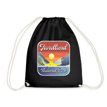 Fiordland National Park Souvenir New Zealand Nature - Drawstring Bag - black - Front