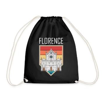 Florence Dome Tuscany Cathedral Italian Zuh - Drawstring Bag - black - Front