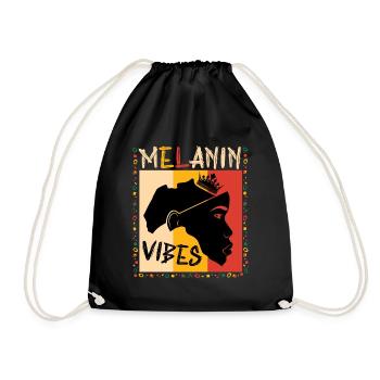 Melanin Vibes Black Lives Matter Freedom Day - Drawstring Bag - black - Front