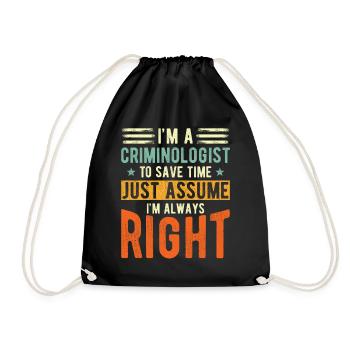 Criminologist Criminology Nutritional information - Drawstring Bag - black - Front