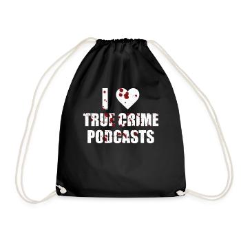 True Crime Design I Love True Crime Podcasts - Drawstring Bag - black - Front