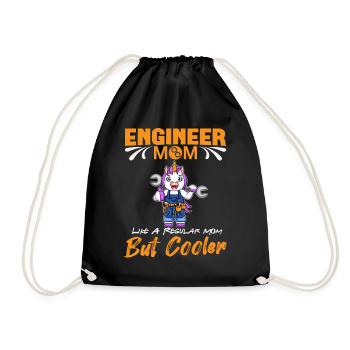 Engineer Mom Like A Regualr Mom But Cooler - Drawstring Bag - black - Front