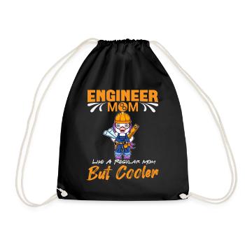 Engineer Mom Like A Regualr Mom But Cooler - Drawstring Bag - black - Front