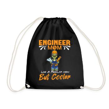 Engineer Mom Like A Regualr Mom But Cooler - Drawstring Bag - black - Front