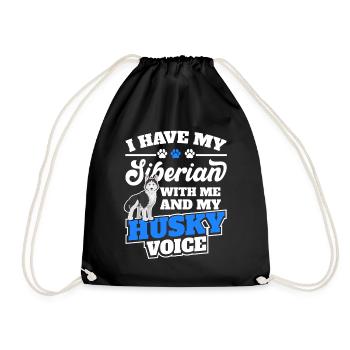 Husky Sibe Proud Husky Mother Dog lover - Drawstring Bag - black - Front