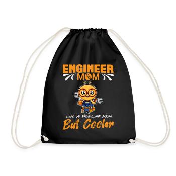 Engineer Mom Like A Regualr Mom But Cooler - Drawstring Bag - black - Front