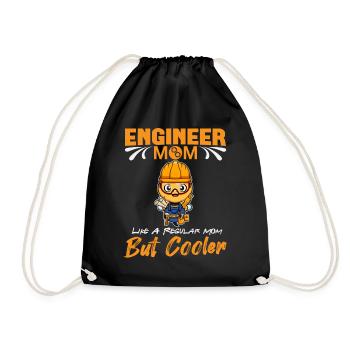 Engineer Mom Like A Regualr Mom But Cooler - Drawstring Bag - black - Front