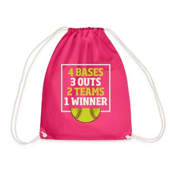 Softball Spieler - Turnbeutel - Fuchsia - Vorne