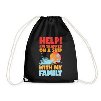 Aide familiale pour les vacances en bateau de croisière! - Sac de sport léger - noir - Devant