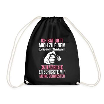 Geschwister Familie Schwestern Schwester - Turnbeutel - Schwarz - Vorne