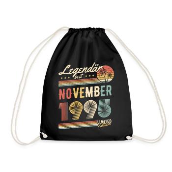 Legendär Seit November 1995 Geburtstag Geschenk - Turnbeutel - Schwarz - Vorne