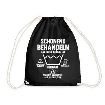 Geschwister Familie Brüder Bruder - Turnbeutel - Schwarz - Vorne
