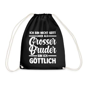 Geschwister Familie Brüder Bruder - Turnbeutel - Schwarz - Vorne