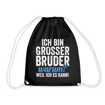 Geschwister Familie Brüder Bruder - Turnbeutel - Schwarz - Vorne