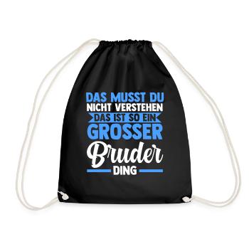 Geschwister Familie Brüder Bruder - Turnbeutel - Schwarz - Vorne
