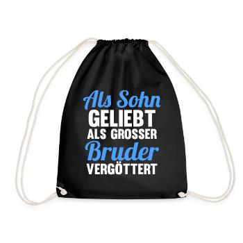 Geschwister Sohn Familie Brüder Bruder - Turnbeutel - Schwarz - Vorne