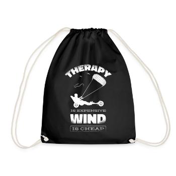 Strand-Kite Windracer Land-Kite Kite-Strandsegler - Turnbeutel - Schwarz - Vorne