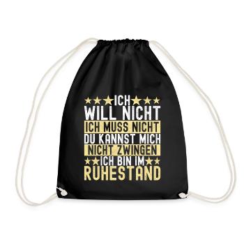 Ruhestand Rente - Turnbeutel - Schwarz - Vorne
