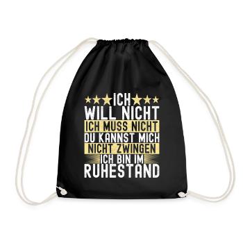 Ruhestand Rente - Turnbeutel - Schwarz - Vorne