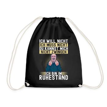 Ruhestand Rente - Turnbeutel - Schwarz - Vorne