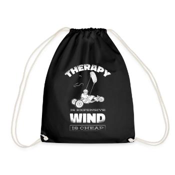 Strand-Kite Windracer Land-Kite Kite-Strandsegler - Turnbeutel - Schwarz - Vorne