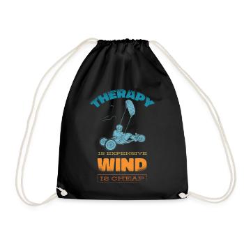 Strand-Kite Windracer Land-Kite Kite-Strandsegler - Turnbeutel - Schwarz - Vorne