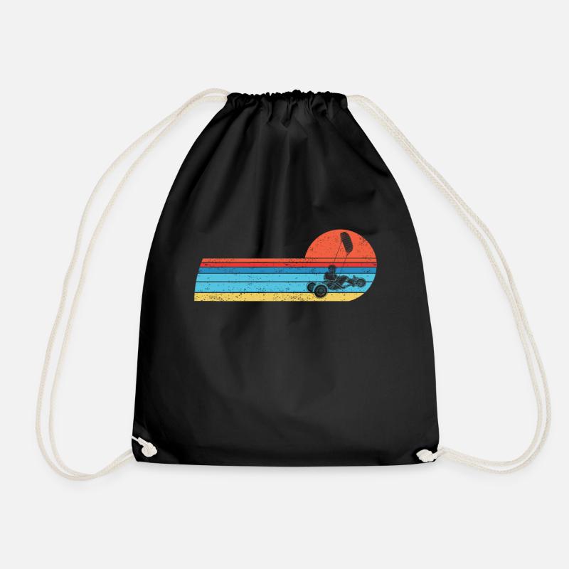 Beach Kite Windracer Land Kite Kite Beach Sailor - Drawstring Bag - black