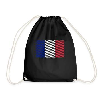 Frankreich Flagge - Turnbeutel - Schwarz - Vorne