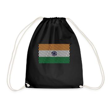 Drapeau de l’Inde - Sac de sport léger - noir - Devant