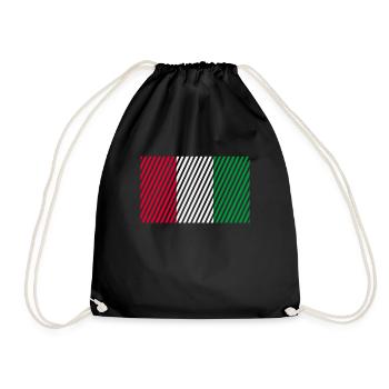 Italien Flagge - Turnbeutel - Schwarz - Vorne
