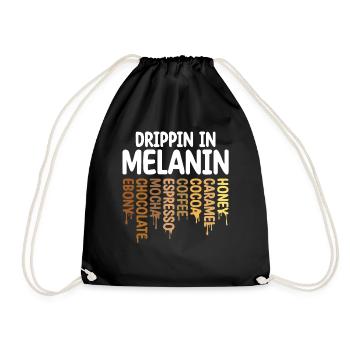 Drippin In Melanin Honig Karamell Kakao Kaffee - Turnbeutel - Schwarz - Vorne