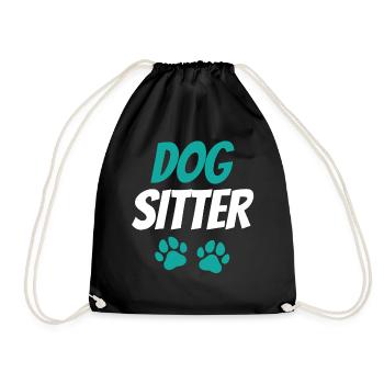 Hundesitter Hund Hundesitting Dog Sitting - Turnbeutel - Schwarz - Vorne