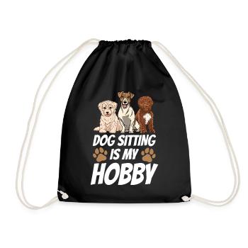 Hundesitting Ist Mein Hobby Sitter Dog Sitting - Turnbeutel - Schwarz - Vorne