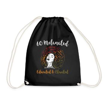 60 light-skinned - Drawstring Bag - black - Front