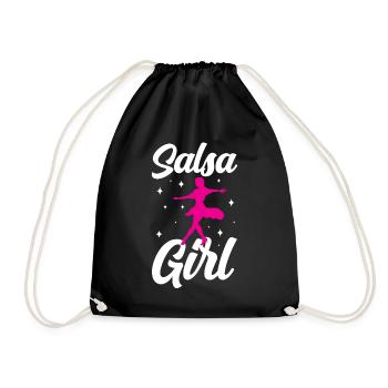 Salsa Mädchen Tanzen Tänzer Tanz Hobby - Turnbeutel - Schwarz - Vorne