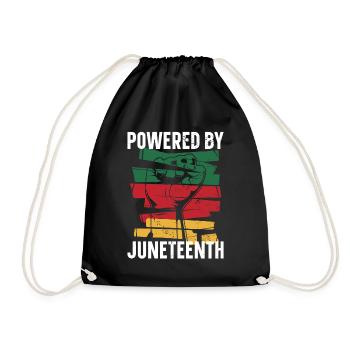 Powered By Juneteenth Proud Melanated - Drawstring Bag - black - Front